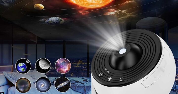 Plastic Star Projector – 360-Degree Auto-Rotation Starry Planetarium Projector with Timed Night Light