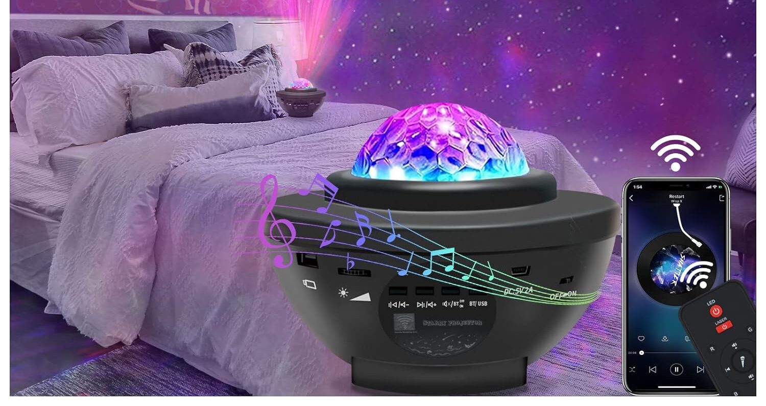 Star Projector Galaxy Light Projector with Remote Control & Bluetooth Music Speaker