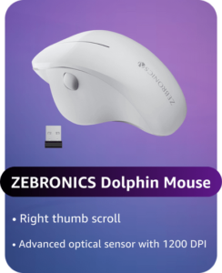 ZEBRONICS Dolphin Ergonomic Mouse